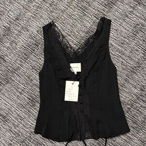 Reformation Black Lace Camisole